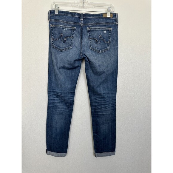 Adriano Goldschmied AG The Stilt Roll Up Cigarette Jeans Blue Distressed Sz 28R - Picture 6 of 9